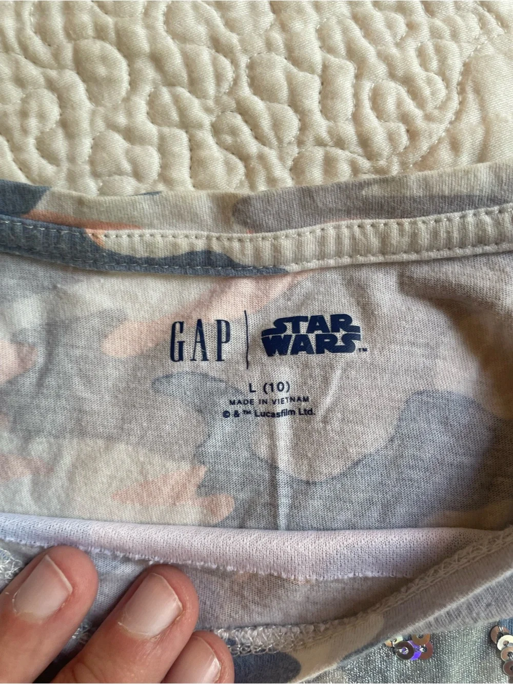 GAP Pink & Gray Camo Sequin Tee girls